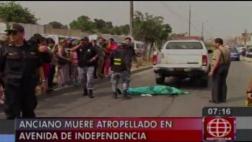 Independencia: anciano falleció tras ser arrollado por un auto