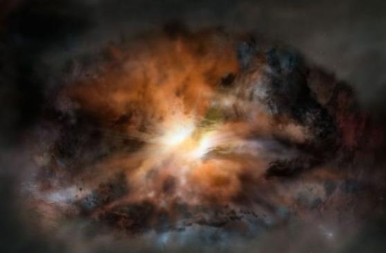 La galaxia más luminosa del universo se está autodestruyendo
