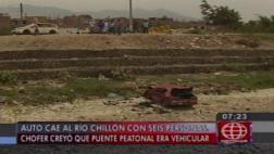 Caen al río Chillón al confundir puente peatonal con vehicular