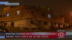 Chorrillos: 'robacasas' le quitan 20 mil a familia en dos horas