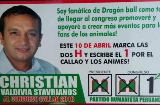 Candidato del volante sobre "Dragon Ball" sí va al Congreso
