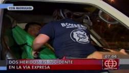 La Victoria: violento choque en vía expresa dejó dos heridos
