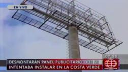 Costa Verde: panel en Barranco fue instalado con 'matones'