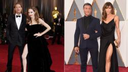 Oscar: esposa de Stallone llegó con vestido a lo Angelina Jolie