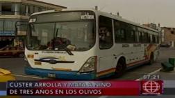 Los Olivos: niño de 3 años murió arrollado por chofer de cúster