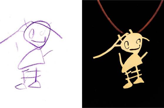 Lleva los dibujos de tus hijos siempre contigo con estas joyas