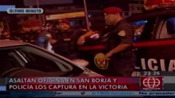 San Borja: 2 delincuentes roban oficina y chocan en plena fuga