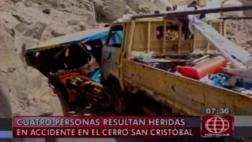 Rímac: cuatro heridos en choque de camión municipal y mototaxis