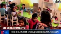 Tacna: niños de cuna jardín asisten a clases en cevichería