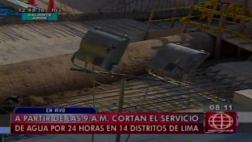 Corte de agua: esta es la tubería que colocarán en by-pass