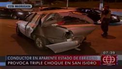 San Isidro: chofer ebrio ocasiona choque y policía queda herido