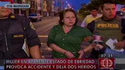 Surquillo: mujer ebria ocasionó accidente que dejó 2 heridos