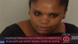 Mujer con su hijo en brazos se enfrentó a ladrón en hospital