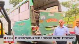 Panamericana Sur: 11 heridos deja choque bajo puente Atocongo