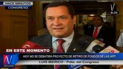 Iberico pone en duda discusión de hoy sobre proyecto de AFP