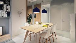 Implementa un comedor pequeño con los detalles exactos