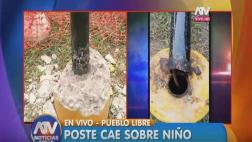 Niño queda grave tras caerle un poste cuando jugaba en parque