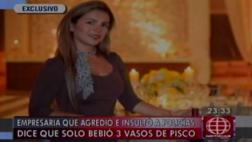 Agresora de policías: "Solo tomé 3 vasos de pisco con maracuyá"