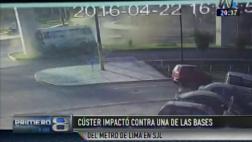 San Juan de Lurigancho: coaster chocó contra columna del Metro