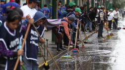 Empresarios de Gamarra participaron de campaña de limpieza