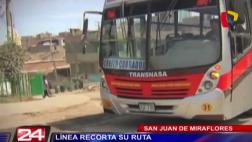 Por constantes asaltos empresa de buses recortó su recorrido