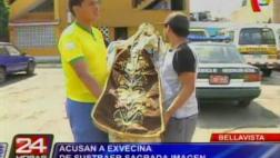 Vecinos acusan a mujer de intentar llevarse imagen de virgen