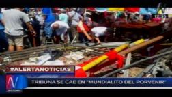 Dos heridos tras caída de tribuna en Mundialito El Porvenir