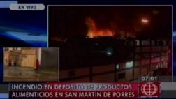 Incendio consumió planta distribuidora de alimentos en SMP