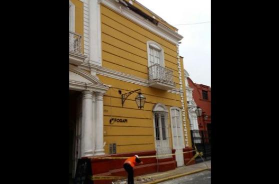 Trujillo: cae cornisa de casona ubicada en el Centro Histórico