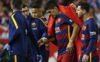 Suárez salió entre lágrimas por lesión en final de Copa del Rey