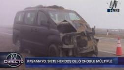 Pasamayo: dos choques vehiculares múltiples dejaron 12 heridos