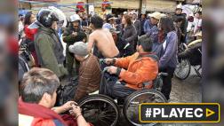 Bolivia: Reprimen protesta de discapacitados con gases y agua