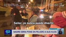 Huancayo: serenos intervienen a mujer ebria que paseaba a bebés