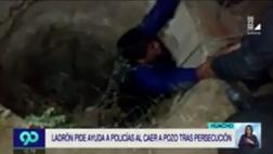 Ladrón cae a pozo cuando huía de la policía y luego pide ayuda