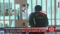 Cuatro sujetos armados asaltaron banco en San Martín de Porres