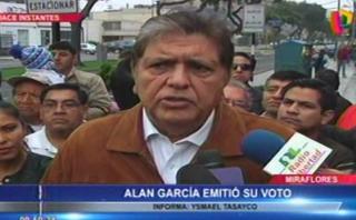 Alan García: "Mi obligación es apoyar con todo a quien gane"