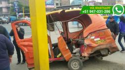 Metropolitano: choque entre patrullero y mototaxi invadió vía
