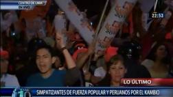 Simpatizantes de FP y PPK realizan vigilia en sede de la ONPE