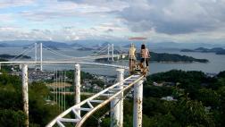 ¿Darías un paseo a bordo de esta bicicleta aérea en Japón?