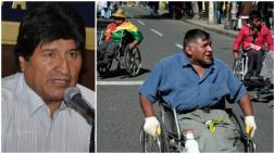 Discapacitados protestan frente a clínica donde Evo fue operado