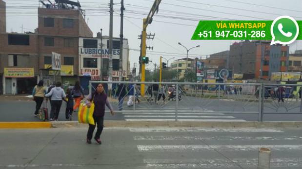 Independencia: cierran paso peatonal cerca a Terminal Naranjal