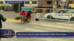 Metropolitano: rejas bloquean paso peatonal en Independencia