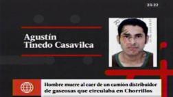 Chorrillos: murió al caer de camión distribuidor de gaseosa