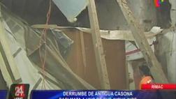 Rímac: familia salva de morir tras derrumbe de antigua casona
