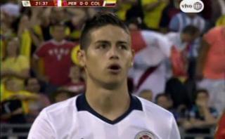 Perú vs. Colombia: remate de James Rodríguez pegó en el palo