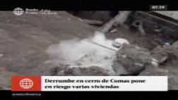 Comas: filtración de desagüe generó derrumbe que destruyó casa