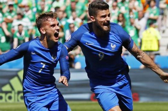 Francia venció 2-1 a Irlanda tras ir abajo en el marcador