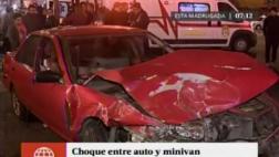 Jesús María: policía chocó contra minivan y dejó seis heridos