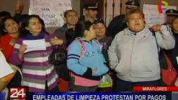 Miraflores: empleadas de limpieza protestaron por falta de pago