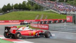 F1: Vettel perdió el control al explotársele llanta en carrera
